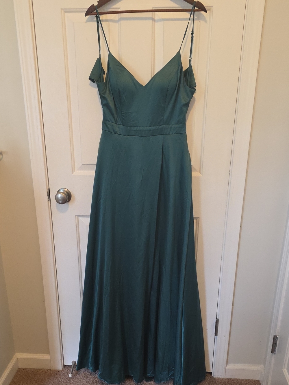 Elegant Teal Spaghetti Strap Maxi Dress